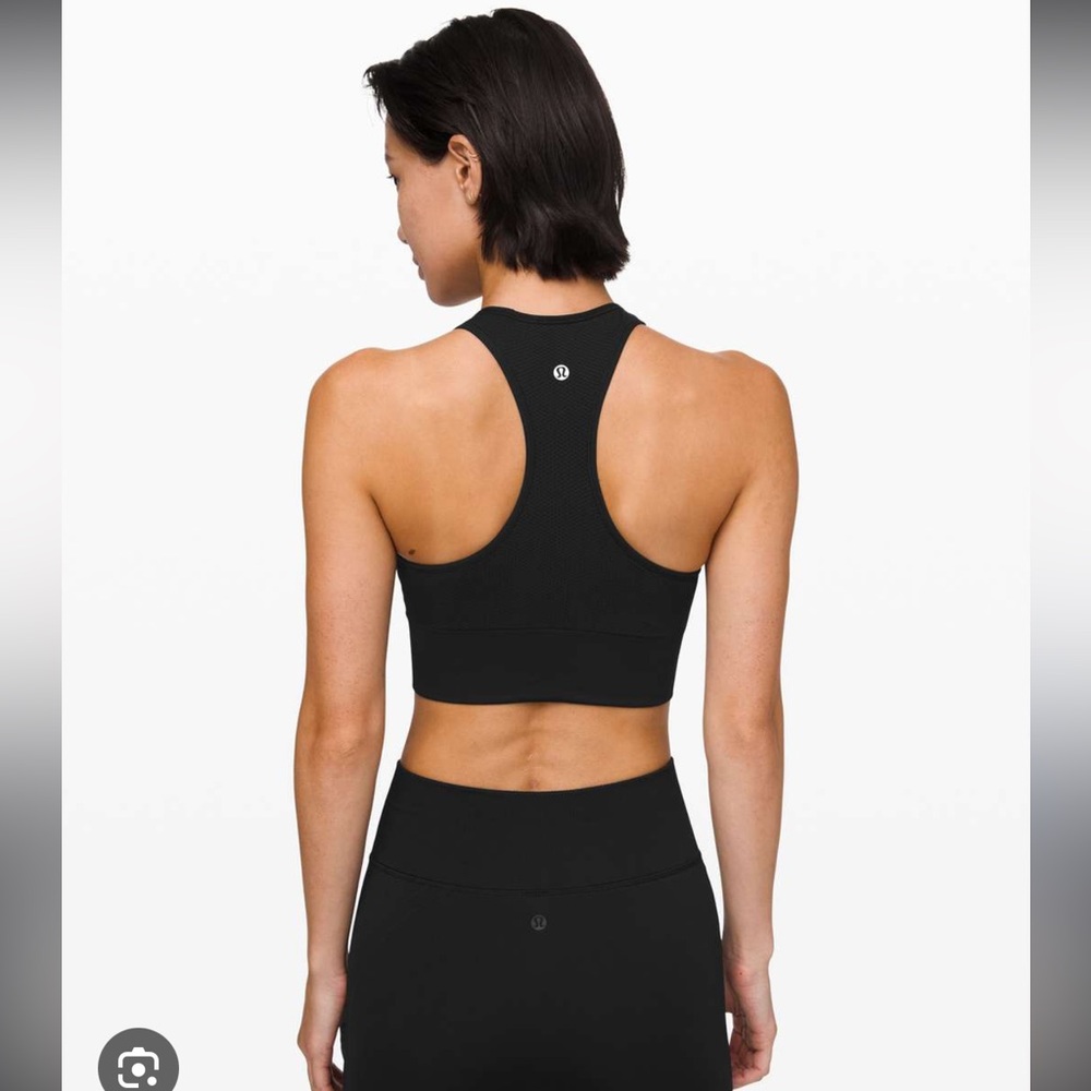 Lululemon Black Ebb to Train Bra High Neck Sports Bra Tank Top Workout Top 2